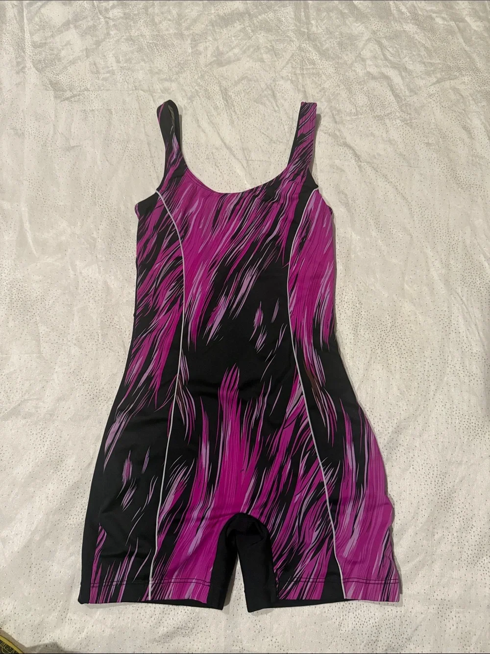 Adoretex One-Piece Swimsuit in Black and Magenta -  Activewear size L